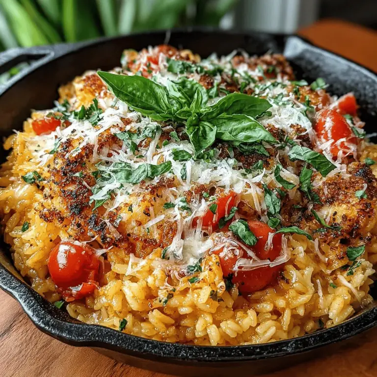 Cooking is often about creating memories, and the Cheesy Tomato Basil Rice Skillet is a dish that encapsulates warmth and comfort in every bite. This one-pan meal is not only delicious but also incredibly easy to prepare, making it an ideal choice for busy weeknights or cozy gatherings with family and friends. The combination of creamy cheese, juicy tomatoes, and fragrant basil not only delights the palate but also fills the kitchen with a tantalizing aroma that beckons everyone to the table.