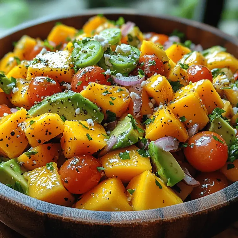 In a world overflowing with culinary delights, tropical flavors always hold a special place in our hearts and palates. The Tropical Bliss Mango Avocado Salad is not just a feast for the eyes but also a celebration of the vibrant tastes of summer. This refreshing dish perfectly combines the sweetness of ripe mangoes, the creaminess of avocado, and a medley of fresh vegetables, making it an ideal choice for any occasion—whether it’s a light lunch, an eye-catching potluck dish, or a refreshing side at a weekend barbecue.