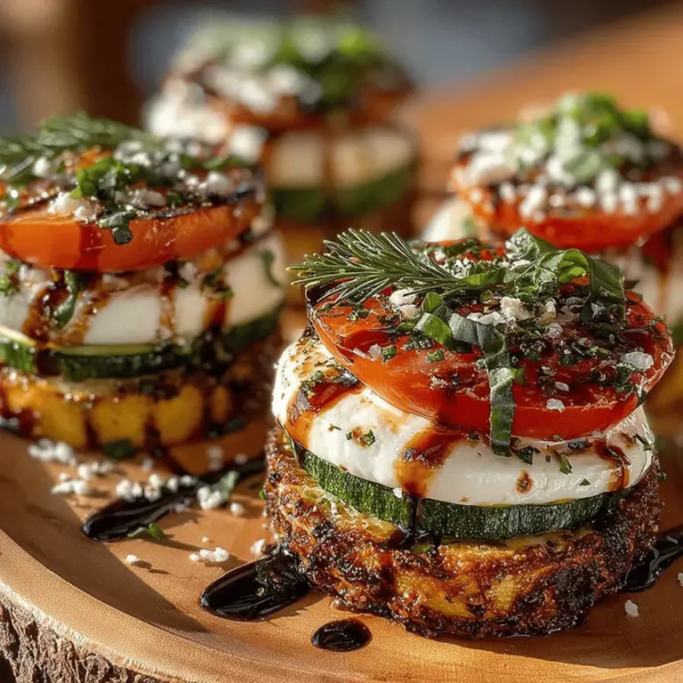 In the world of summer cooking, few dishes embody freshness and flavor as beautifully as Zesty Grilled Zucchini Caprese Stacks. This delightful recipe showcases the vibrant colors and tastes of seasonal produce, combining grilled zucchini, creamy mozzarella, ripe tomatoes, and aromatic basil in a visually stunning presentation. Perfect as an appetizer or a side dish, these stacks not only appeal to the palate but also to the eye, making them a favorite for gatherings and family meals alike. This blog post will guide you through the process of creating these delicious stacks while exploring the health benefits of the ingredients, grilling techniques, and serving suggestions.