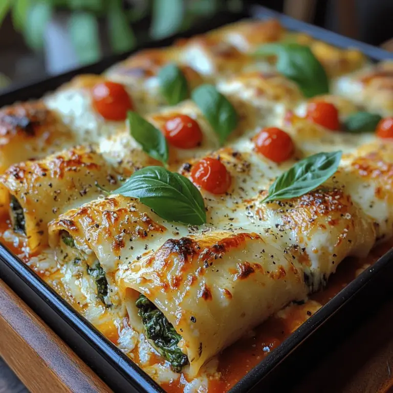 Crispy Baked Feta Pasta Rolls are an innovative and delicious twist on traditional lasagna, elevating the classic comfort dish into a visually stunning and flavorful experience. This delightful recipe merges the creamy richness of feta cheese with fresh, vibrant ingredients, creating a culinary masterpiece that is sure to impress both family and friends. Whether you're planning a cozy dinner at home or hosting a lively gathering, these pasta rolls offer an easy yet elegant option that will leave everyone craving more.