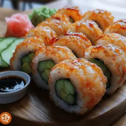 Making sushi at home is not just a culinary endeavor; it is an immersive experience that brings joy and creativity into the kitchen. One of the standout dishes in the sushi repertoire is the Crispy Shrimp Tempura Rolls, a delightful fusion that combines the crunchy texture of tempura shrimp with the fresh flavors of avocado and cucumber, all wrapped in sushi rice and nori. This dish is not only visually appealing, with its vibrant colors and artful presentation, but it also offers a sensational taste that delights sushi enthusiasts and newcomers alike.