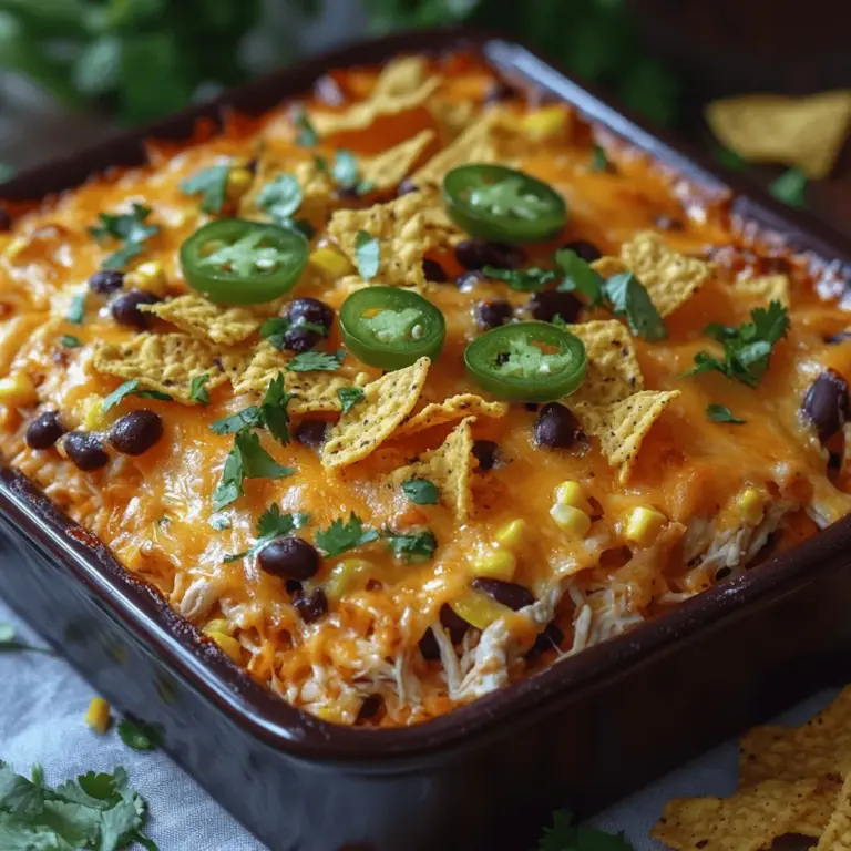 If you're on the hunt for a dish that combines bold flavors, comforting textures, and the ease of a one-pan meal, look no further than the Cheesy Fiesta Chicken Taco Casserole. This recipe is a fiesta for your taste buds, marrying the zest of taco seasoning with the heartiness of a classic casserole. Ideal for family dinners, potlucks, or meal prep, this dish captures the essence of comfort food while adding a delightful twist that everyone will love.