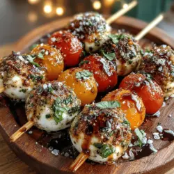 If you're on the lookout for a refreshing appetizer that embodies the essence of Italian cuisine, look no further than Fresh Flair Caprese Skewers with Balsamic Glaze. These delightful skewers are not only visually appealing but also offer a harmonious balance of flavors that make them a perfect choice for gatherings, picnics, or as a light snack. Imagine juicy cherry tomatoes bursting with flavor, creamy mozzarella that melts in your mouth, and aromatic basil leaves creating a fragrant, fresh experience. Topped off with a rich balsamic glaze, these skewers elevate a classic Italian dish into a contemporary culinary masterpiece.