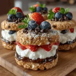 Frozen Yogurt Oatmeal Sandwich Bites are a delightful fusion of creamy and chewy that make for an irresistible snack or dessert. This innovative treat combines the wholesome goodness of oatmeal cookies with a rich, creamy frozen yogurt filling, resulting in a dessert that is both satisfying and nutritious. Perfect for warm summer days or as a sweet snack after school, these bites appeal to both kids and adults alike. Not only are they easy to prepare, but they also offer a great way to enjoy a healthy dessert without compromising on flavor.