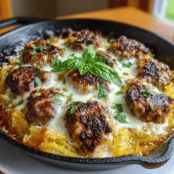 Spaghetti Squash & Meatball Bake