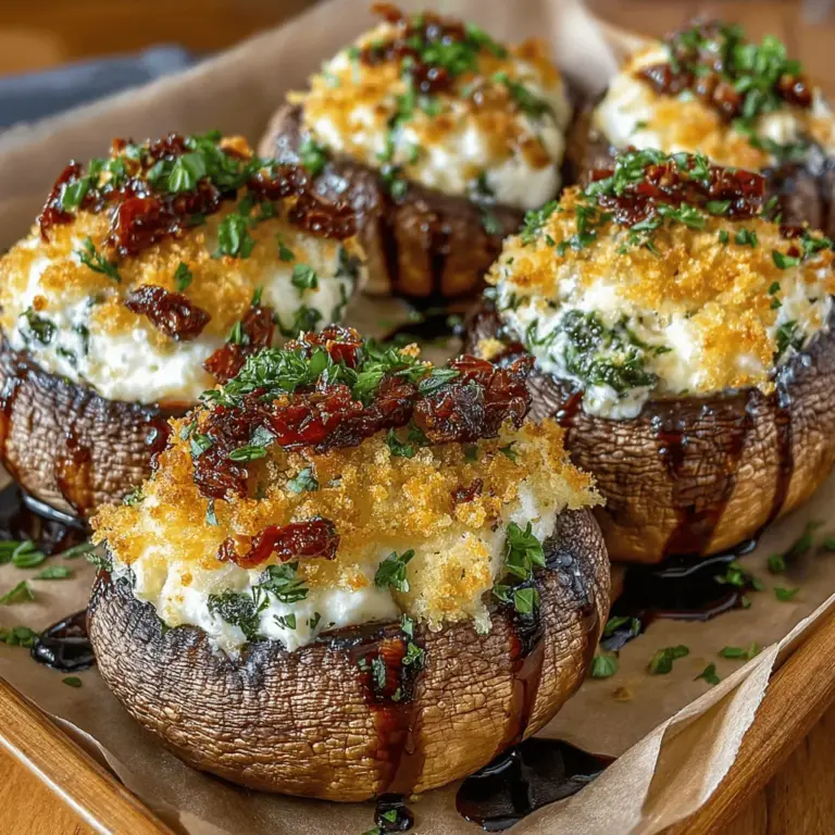 Savory stuffed mushrooms are a delightful appetizer that can elevate any gathering, whether it be a casual get-together with friends or an elegant dinner party. Their versatility lies not only in their adaptability to various occasions but also in their ability to cater to a wide range of palates. This particular recipe for Savory Stuffed Mushrooms with Sundried Tomato & Cheese is crafted to tantalize taste buds, making it an ideal choice for both vegetarians and cheese lovers alike. By incorporating sundried tomatoes and a blend of rich cheeses, this dish transforms the humble mushroom into a gourmet experience that is sure to impress.