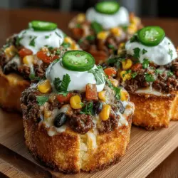 Mini Taco Lasagna Biscuit Cups: A Flavorful Delight