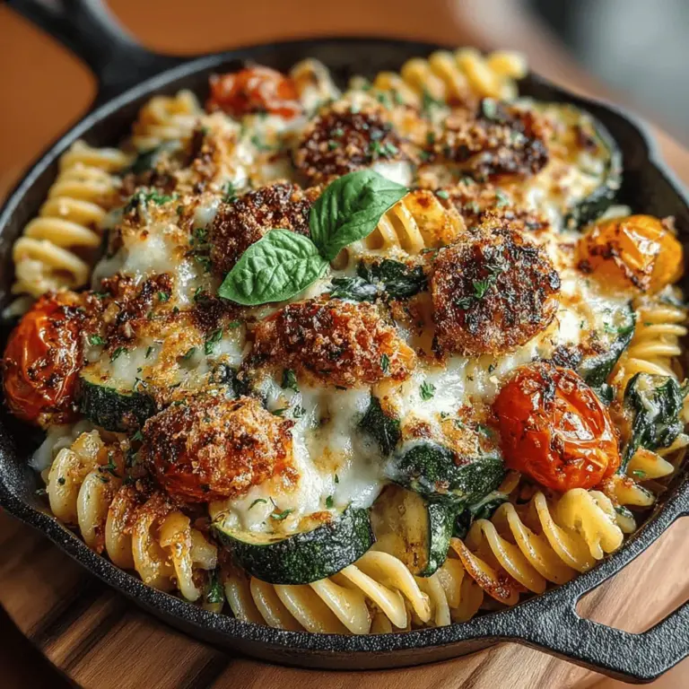 In the world of comforting and hearty dishes, the Cheesy Zucchini Feta Pasta Bake stands out as a delightful option that brings together the rich flavors of cheese, the freshness of vegetables, and the satisfying texture of pasta. This recipe is not only a feast for the taste buds but also a wonderful way to incorporate more vegetables into your meals. Ideal for family dinners or gatherings, this dish not only provides a warm and inviting experience at the dinner table but also nourishes your body with wholesome ingredients.