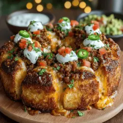 To begin crafting your Mini Chicken Taco Ring Bites, you’ll want to focus on perfectly cooking the ground chicken. Start by heating a tablespoon of olive oil in a large skillet over medium-high heat. Once the oil is shimmering, add the ground chicken, breaking it apart with a spatula. For a golden brown finish, allow the chicken to cook undisturbed for a few minutes before stirring. This promotes that lovely caramelization which adds depth to the flavor.