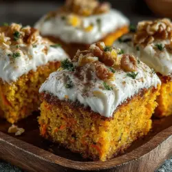 Carrot cake has long held a special place in the hearts of dessert lovers, celebrated for its rich flavor, moist texture, and delightful blend of spices. Its origins can be traced back to medieval times when carrots were used in cakes due to their natural sweetness and availability. Over the years, the recipe has evolved, leading to countless variations that cater to evolving tastes and dietary preferences. One such delightful variation is the Frosty Carrot Cake Squares, a refreshing twist that combines the beloved flavors of traditional carrot cake with a creamy frozen yogurt layer, making it perfect for warm weather or any occasion.
