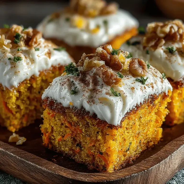 Carrot cake has long held a special place in the hearts of dessert lovers, celebrated for its rich flavor, moist texture, and delightful blend of spices. Its origins can be traced back to medieval times when carrots were used in cakes due to their natural sweetness and availability. Over the years, the recipe has evolved, leading to countless variations that cater to evolving tastes and dietary preferences. One such delightful variation is the Frosty Carrot Cake Squares, a refreshing twist that combines the beloved flavors of traditional carrot cake with a creamy frozen yogurt layer, making it perfect for warm weather or any occasion.