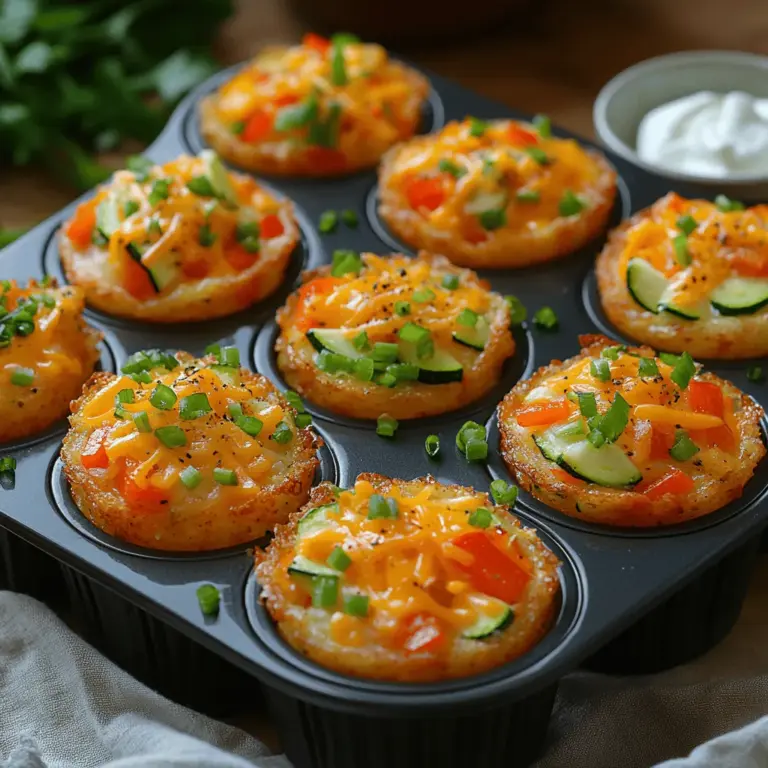 To achieve the ideal consistency for your Mini Veggie & Cheese Hash Nests, start by preparing the binding mixture. This mixture is crucial for holding the nests together, ensuring they maintain their shape during baking. In a medium-sized mixing bowl, whisk together the eggs and flour until you achieve a smooth, well-combined consistency.