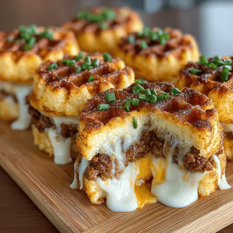 In recent years, the culinary world has witnessed a delightful surge in creative waffle recipes that transcend traditional breakfast norms. Waffles, once primarily the domain of sweet toppings like syrup and fruit, are now being reimagined in innovative and savory ways. Among these exciting developments is the Mini Cheesy Turkey Waffle Melts, a playful dish that combines the comfort of waffles with the heartiness of a savory melt. This recipe not only caters to your taste buds but also provides a satisfying meal that can be enjoyed any time of the day.