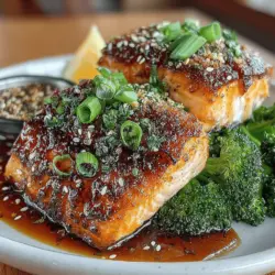 Sweet & Savory Honey-Glazed Salmon with Broccoli
