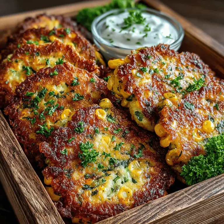 Crispy Mini Sweet Corn & Zucchini Fritters are a delightful dish that captures the essence of fresh summer produce. This recipe combines the natural sweetness of corn with the mild, refreshing taste of zucchini, creating a harmonious blend of flavors and textures. These fritters are incredibly versatile, making them an ideal choice for various dining occasions—whether as a delectable appetizer, a snack for casual gatherings, or a side dish that complements your main course.