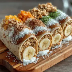 Once your Peanut Butter Banana Sushi Rolls are assembled, the next step is to slice and garnish them for an appealing presentation. Here are some techniques to ensure your rolls look as good as they taste.