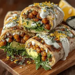 Zesty Lemon Herb Roasted Chickpea Wraps