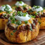 Cheesy Chili Baked Potato Bites are a delightful fusion of comforting flavors and textures, creating a dish that is sure to please both casual diners and food enthusiasts alike. This innovative recipe transforms ordinary russet potatoes into bite-sized treasures, generously filled with a creamy blend of chili and gooey cheese. Whether you are hosting a gathering, preparing for game day snacks, or simply wanting a cozy family meal, these potato bites are an irresistible option that never fails to impress.