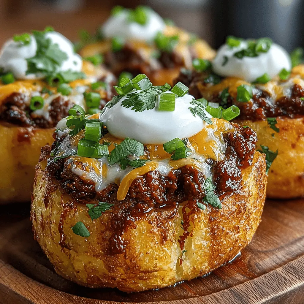 Cheesy Chili Baked Potato Bites are a delightful fusion of comforting flavors and textures, creating a dish that is sure to please both casual diners and food enthusiasts alike. This innovative recipe transforms ordinary russet potatoes into bite-sized treasures, generously filled with a creamy blend of chili and gooey cheese. Whether you are hosting a gathering, preparing for game day snacks, or simply wanting a cozy family meal, these potato bites are an irresistible option that never fails to impress.