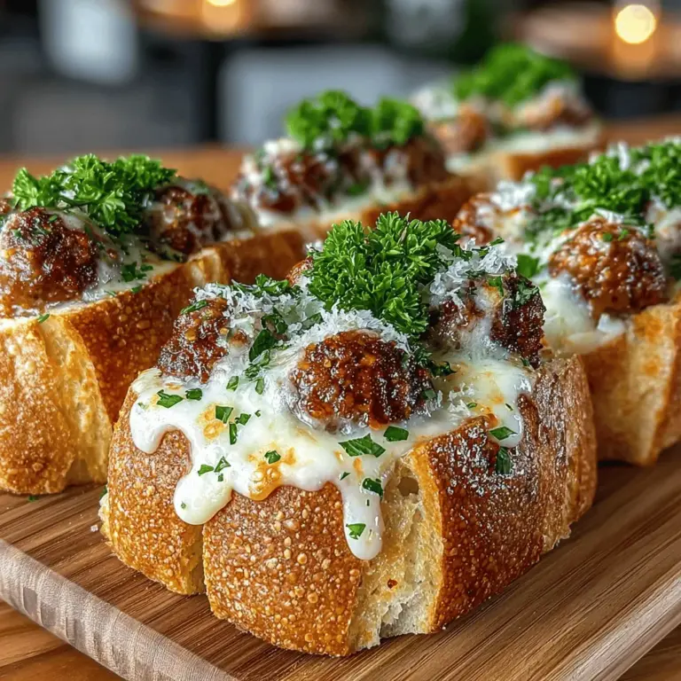 If you're looking for a dish that combines comfort, flavor, and the joy of sharing, look no further than Mini Meatball Garlic Bread Boats. This innovative recipe takes the beloved concepts of meatballs and garlic bread and melds them into a fun, bite-sized treat that's perfect for any occasion. Whether you're hosting a game night, preparing for a family dinner, or simply craving something satisfying, these Mini Meatball Garlic Bread Boats are sure to delight.