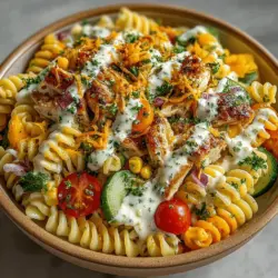 Zesty Chicken Ranch Pasta Salad