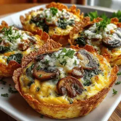 Mini Spinach Mushroom Tortilla Quiches are the perfect combination of convenience and flavor, making them a standout choice for anyone looking to whip up a delightful snack or appetizer. These bite-sized treats showcase a medley of fresh vegetables and protein-rich eggs, creating a deliciously nutritious option that caters to various occasions. Whether you're hosting a brunch gathering, preparing a quick weeknight meal, or simply seeking a satisfying snack, these quiches offer versatility without compromising on taste.