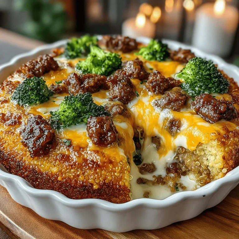 When it comes to comfort food, few dishes can compete with a hearty casserole that combines rich flavors and nutritious ingredients. The Cheesy Beef and Broccoli Quinoa Casserole is a perfect example of a meal that satisfies both the need for indulgence and the desire for health-conscious dining. This one-dish wonder marries the robust flavor of lean beef with the wholesome goodness of quinoa and vibrant broccoli, creating a filling and nutritious meal that appeals to the whole family.