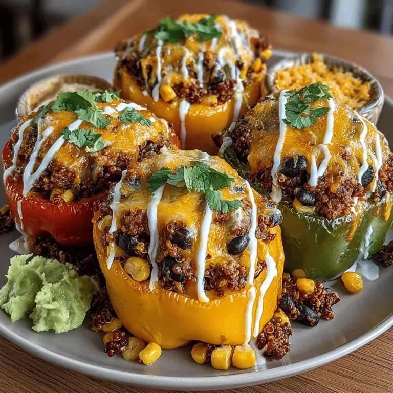 Once you have prepared the filling, it's time to stuff the peppers and bake them to perfection. Follow these detailed steps to ensure your Cheesy Beef and Quinoa Stuffed Peppers are deliciously flavorful and beautifully cooked.