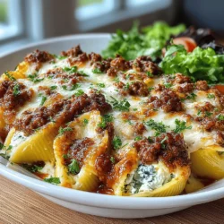 Cheesy Turkey Spinach Stuffed Shells Recipe