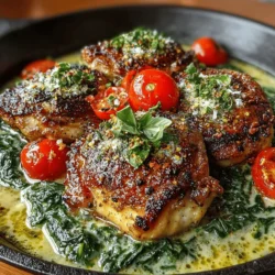 To elevate the flavor of your One-Pan Creamy Chicken and Spinach Skillet, proper seasoning is crucial. Seasoning the chicken not only enhances its natural taste but also helps in creating a more flavorful base for the overall dish. A well-seasoned chicken can make a remarkable difference, transforming a simple meal into a gourmet experience.