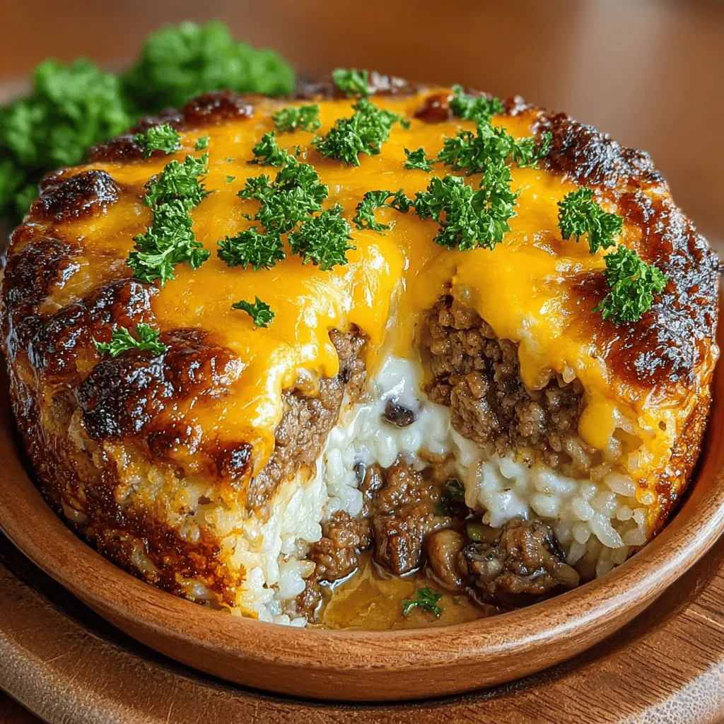 - 1 pound ground beef - 2 cups fresh broccoli florets - 1 cup cooked rice (white or brown) - 2 cups shredded cheddar cheese - 1 can (10.5 oz) cream of mushroom soup - 1 small onion, diced - 2 cloves garlic, minced - 1 teaspoon salt - 1/2 teaspoon black pepper - 1/2 teaspoon garlic powder - 1/2 teaspoon onion powder - 1/2 cup beef broth (optional for added moisture)