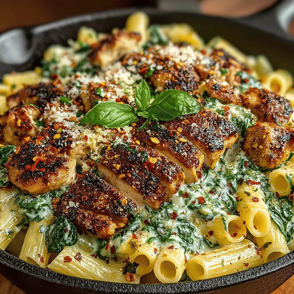 In the hustle and bustle of modern life, finding a meal that is both quick to prepare and deeply satisfying can often feel like a daunting task. Enter the Creamy Chicken and Spinach Pasta Skillet, a dish that effortlessly combines the comforting textures of pasta, succulent chicken, and vibrant spinach in a rich, creamy sauce. This one-pan wonder not only offers a delightful flavor profile but also brings a sense of warmth and home-cooked goodness to the dinner table. Perfect for busy weeknights or a cozy family gathering, this recipe is designed to impress without requiring hours in the kitchen.