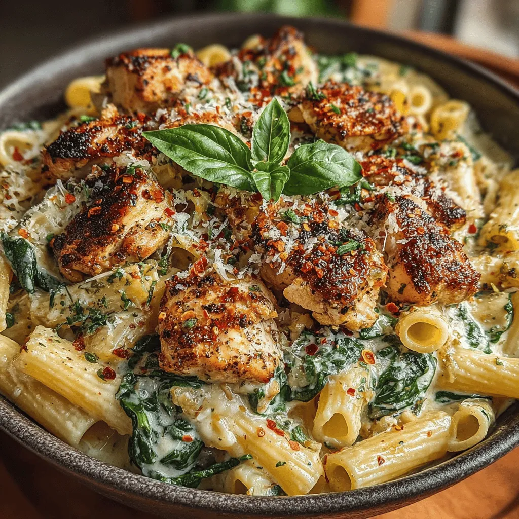 In the hustle and bustle of modern life, finding a meal that is both quick to prepare and deeply satisfying can often feel like a daunting task. Enter the Creamy Chicken and Spinach Pasta Skillet, a dish that effortlessly combines the comforting textures of pasta, succulent chicken, and vibrant spinach in a rich, creamy sauce. This one-pan wonder not only offers a delightful flavor profile but also brings a sense of warmth and home-cooked goodness to the dinner table. Perfect for busy weeknights or a cozy family gathering, this recipe is designed to impress without requiring hours in the kitchen.