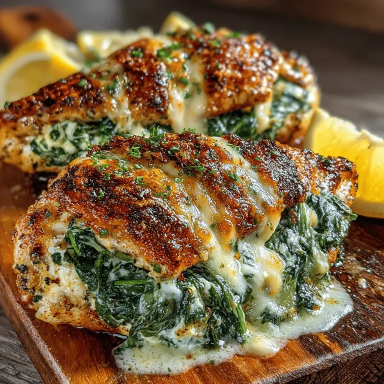 To create the delicious filling for your creamy spinach and feta stuffed chicken breast, start by gathering your ingredients. You will need fresh spinach, crumbled feta cheese, cream cheese, garlic, and a pinch of salt and pepper. The combination of these ingredients is not only flavorful but also packed with nutrients.