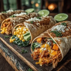 In the fast-paced world we live in, finding time to prepare delicious meals can often feel like a daunting task. However, BBQ Chicken & Sweet Potato Fiesta Wraps provide an ideal solution for those busy weeknights or casual gatherings with family and friends. This recipe seamlessly blends tender, BBQ-flavored chicken with the natural sweetness of roasted sweet potatoes, all wrapped up in a wholesome whole wheat tortilla. Visually striking and packed with nutrients, these wraps not only satisfy the taste buds but also deliver a well-rounded meal that nourishes the body.