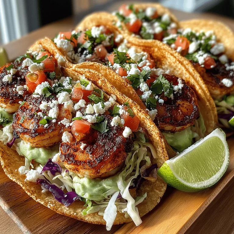 Spicy shrimp tacos with avocado crema are a vibrant and flavorful dish that beautifully encapsulates the essence of modern cuisine. This fusion of textures and flavors creates a culinary experience that excites the palate, making it a perfect choice for a casual weeknight dinner or a festive gathering. With succulent shrimp seasoned to perfection and a creamy, zesty avocado crema that enhances every bite, these tacos are not just a meal but a celebration of fresh ingredients and bold flavors.