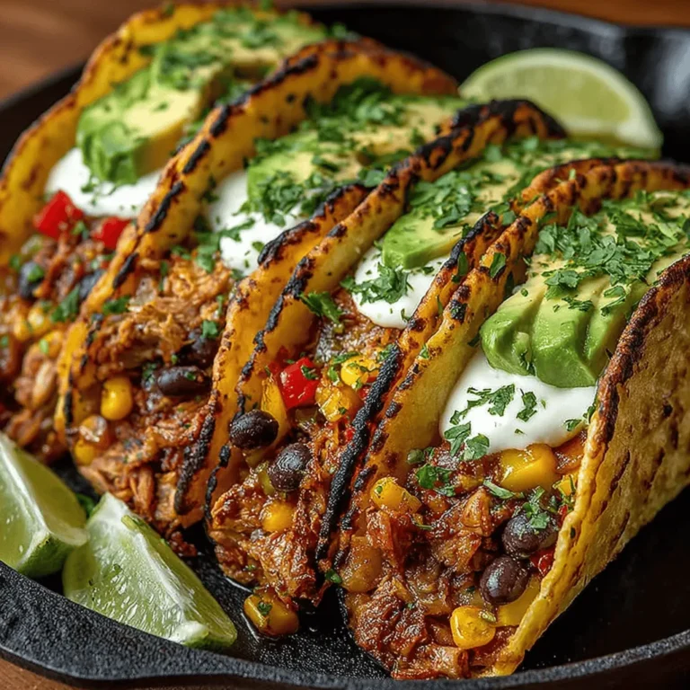 Zesty One-Pan Spicy Chicken and Black Bean Tacos are a delicious, vibrant dish that perfectly balances bold flavors with easy preparation. Tacos have long been a staple in Mexican cuisine, celebrated for their versatility and the myriad of flavors they can offer. With the increasing popularity of one-pan meals, this recipe stands out as an ideal solution for busy families seeking a quick yet satisfying dinner. The combination of spicy chicken, hearty black beans, and fresh vegetables creates a lively dish that is as delightful to eat as it is simple to make. Whether you're hosting a casual gathering or preparing a weeknight dinner, these tacos are sure to please.