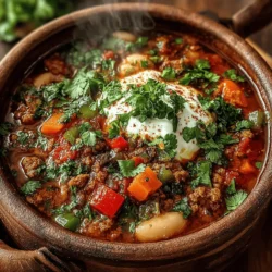 In today’s fast-paced world, the comfort of a homemade meal is priceless. Rustic Turkey & White Bean Chili stands out as a wholesome dish that not only warms the soul but also nourishes the body. This delightful recipe combines lean turkey with hearty white beans, vibrant vegetables, and aromatic spices, making it a nutritious option for family dinners or meal prep. With its rich flavors and simple preparation, this chili is perfect for both seasoned cooks and those new to the kitchen. Let’s dive into this comforting recipe that promises to become a staple in your culinary repertoire.