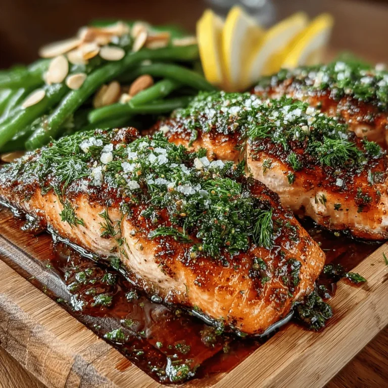 If you're looking for a dish that bursts with flavor while being healthy and easy to prepare, look no further than Zesty Lemon Herb Salmon paired with Garlic Green Beans. This recipe is the perfect blend of succulent salmon infused with bright and zesty citrus notes, complemented by the earthy aroma of fresh herbs. The addition of garlic green beans not only enhances the overall taste but also adds a vibrant crunch and nutritional punch, making it an ideal meal for both weeknight dinners and special gatherings.
