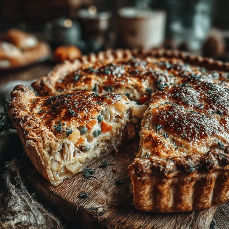 In the realm of comforting dishes, few can compete with the timeless appeal of a pot pie. This Rustic Turkey and Vegetable Pot Pie is not only a delicious way to utilize leftover turkey, but it also serves as a hearty meal that brings warmth to chilly evenings. With its flaky crust, rich filling, and a medley of wholesome vegetables, this pot pie represents the perfect blend of flavor and nostalgia. Whether you're preparing it for a family gathering or a cozy weeknight dinner, this recipe is sure to satisfy.