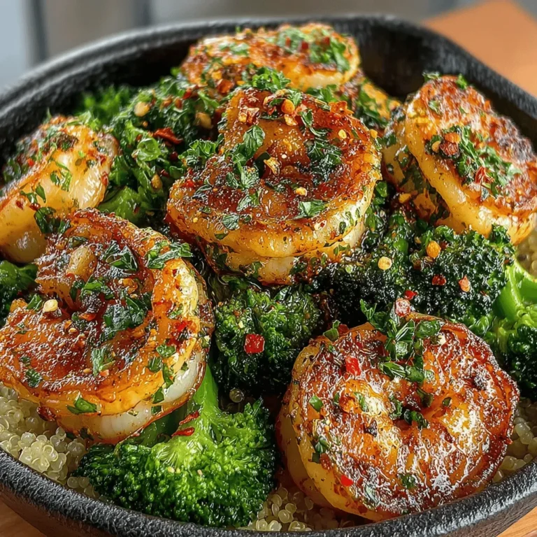 To create the perfect Zesty Lemon Garlic Shrimp & Broccoli Delight, the broccoli must be sautéed to achieve a vibrant color and crisp texture while ensuring that it retains its nutrients. Begin by heating a tablespoon of olive oil in your skillet over medium-high heat. Once the oil is shimmering, add the broccoli florets. Sauté the broccoli for about 4-5 minutes, stirring frequently to ensure even cooking.