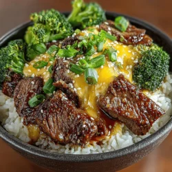 When it comes to weeknight dinners that are both quick and satisfying, few dishes can compete with Cheesy Beef and Broccoli Stir-Fry Bowls. This recipe combines the savory flavors of tender beef, fresh broccoli, and a rich, cheesy sauce, making it a family favorite that appeals to both kids and adults alike. With its vibrant colors and mouthwatering aroma, this dish is not only visually appealing but also packed with nutrition, ensuring that you meet your dietary goals without sacrificing flavor.