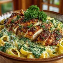 Creamy Spinach & Peas Chicken Alfredo: A Comforting Pasta Delight