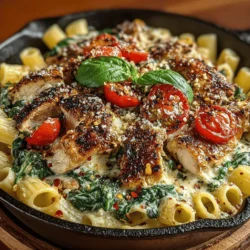 Creamy pasta dishes have long been a favorite among home cooks and food enthusiasts alike. Their rich textures and comforting flavors make them ideal for any occasion, whether it's a cozy family dinner or an elegant gathering with friends. One standout recipe that perfectly embodies the allure of creamy pasta is Creamy Chicken and Spinach Skillet Pasta. This dish not only satisfies those cravings for a sumptuous meal but also brings a nutritious twist to the table, thanks to its vibrant green spinach and lean protein from chicken.