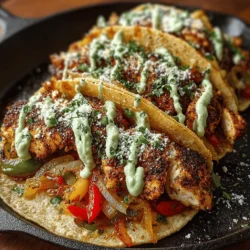 Sizzling Skillet Chicken Fajitas with Avocado Cream