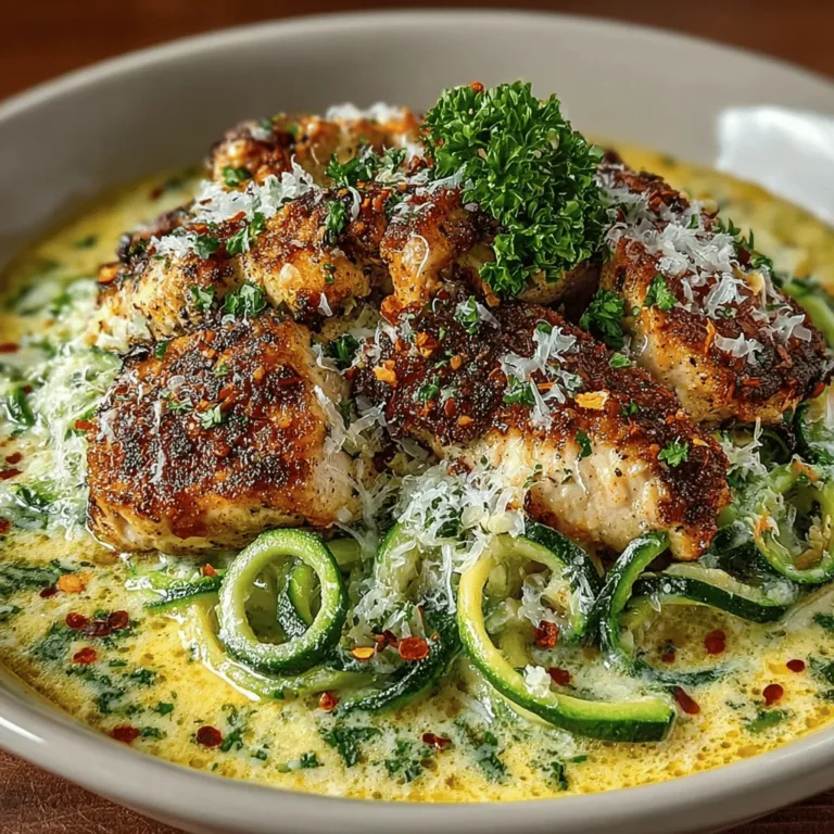 When it comes to comforting dishes that satisfy both the palate and the waistline, Creamy Savory Chicken Alfredo Zucchini Noodles stand out as a phenomenal choice. This dish combines the rich, creamy texture of traditional Alfredo sauce with the fresh, light taste of zucchini noodles, making it a perfect option for those seeking to indulge without the guilt. The savory flavors meld beautifully, creating a family favorite that everyone can enjoy, regardless of dietary preferences.