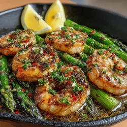 Zesty Shrimp & Asparagus Delight is a vibrant and refreshing dish that brings together the succulent flavors of shrimp and the crispness of asparagus. This recipe is perfect for a quick weeknight dinner or a delightful dish to impress your guests. The use of fresh ingredients not only elevates the flavors but also contributes to a healthy meal packed with essential nutrients. Shrimp is a fantastic source of protein, while asparagus provides a wealth of vitamins and minerals, making this dish both delicious and nutritious.