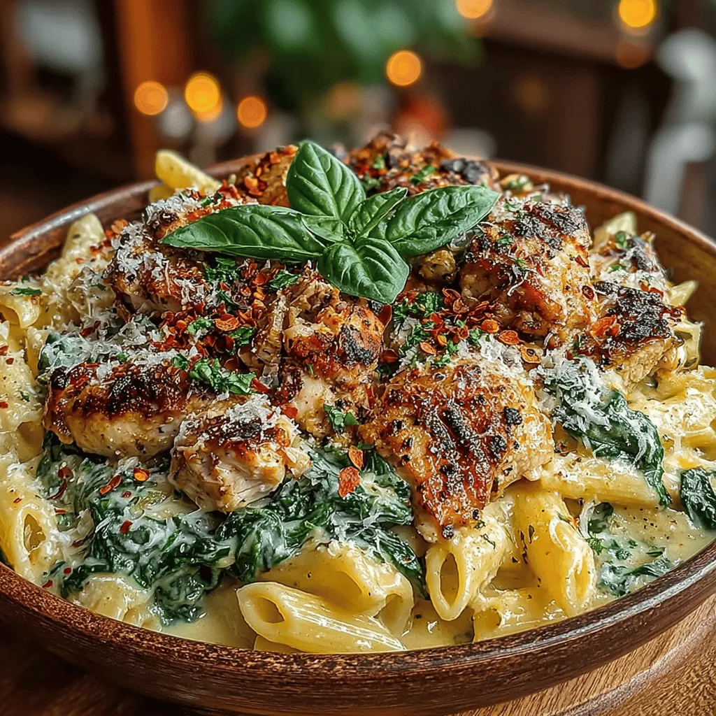 In the comforting world of pasta dishes, few recipes can rival the allure of Creamy Spinach & Chicken Pasta Delight. This dish embodies a perfect blend of flavors and textures that create a truly satisfying meal. Imagine tender pieces of chicken enveloped in a rich, creamy sauce, complemented by vibrant green spinach and your choice of pasta. Whether you're looking to impress guests at a dinner party or simply seeking a quick and delightful weeknight dinner, this recipe is bound to become a staple in your kitchen.
