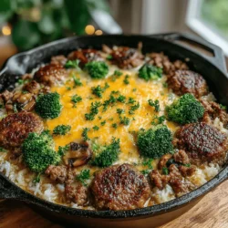 When it comes to comfort food, few dishes can rival the warmth and satisfaction of a classic cheesy casserole. Introducing Cheesy Beef & Broccoli Delight—a delightful one-pan meal that combines the savory flavors of ground beef, the nutritious crunch of broccoli, and the creamy richness of cheese. This dish is designed to cater to busy weeknights and cozy family dinners alike, providing a quick yet fulfilling solution for your mealtime needs.