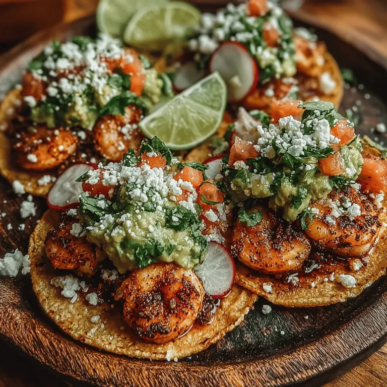 - 1 pound large shrimp, peeled and deveined - 2 tablespoons olive oil - 2 teaspoons chili powder - 1 teaspoon cumin - 1 teaspoon garlic powder - Salt and pepper, to taste - 8 small corn or flour tortillas - 1 ripe avocado, diced - 1 medium tomato, diced - 1/4 cup red onion, finely chopped - 1/4 cup fresh cilantro, chopped - Juice of 1 lime - Optional toppings: sliced jalapeños, sour cream, or crumbled feta cheese
